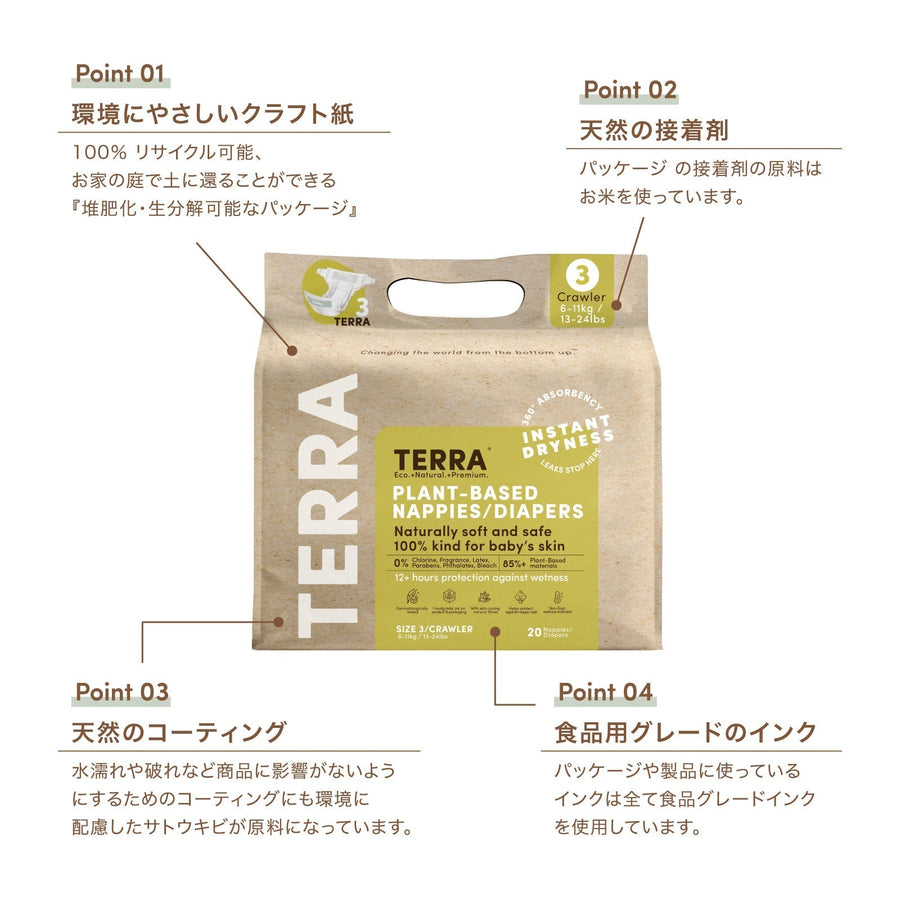 【テープ】サイズ 3 - おすわり・はいはい期 6-11kg 60枚（20枚×3パック）